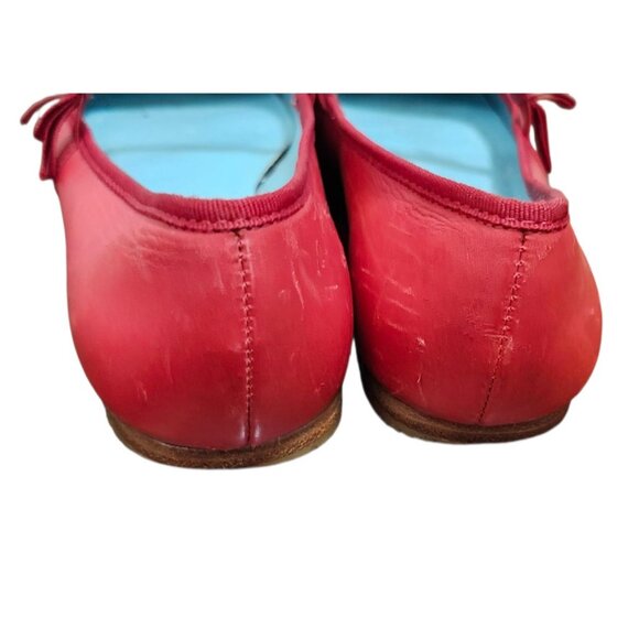 Frances Valentine Jude Mary Jane Flat Red Leather Womens Size 7.5 B - Picture 10 of 14